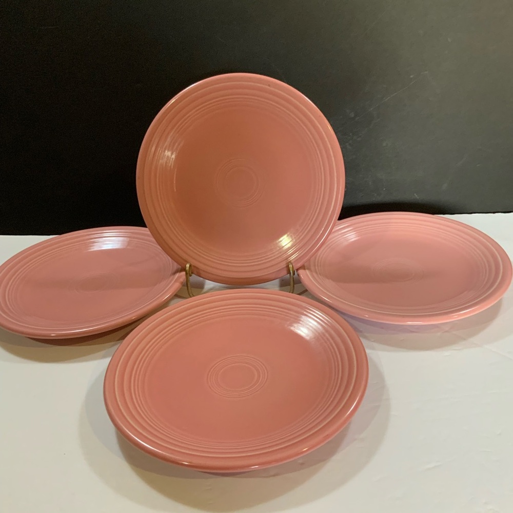 Fiesta Rose Pink Salad Plate 7 1/4 Set of 4 Homer Laughlin